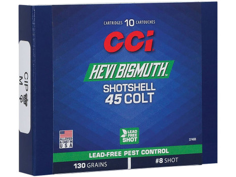 CCI 3746B Pest Control HEVI-Bismuth 45Colt 130gr Shotshell #8 Shot 10 Per Box/20 Case