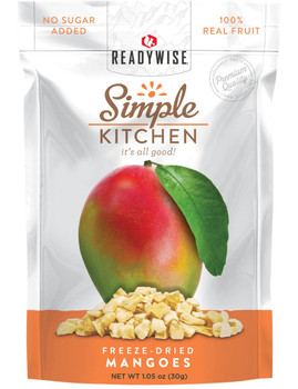 ReadyWise SK05911 Simple Kitchen Freeze Dried Fruit Mango 1 Serving Pouch 6 Per Case UPC: 855491007147