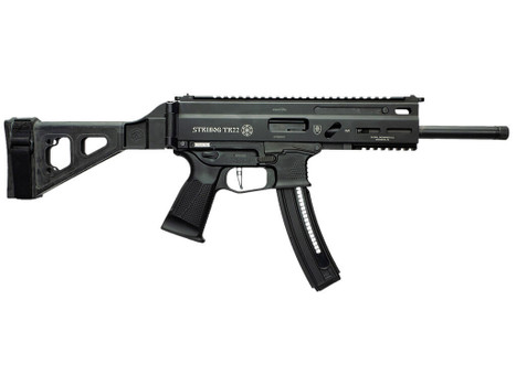 Grand Power 197892004817 TR22 Stribog 22 LR 25+1 10" Black Threaded Barrel, Black Hardcoat Anodize Receiver w/Picatinny Rail, Black SB Tactical Brace, Black Polymer Grip, Ambidextrous