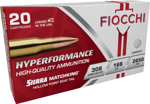 Fiocchi Hyperformance Match 308 Win. 168 Grain HPBT MK Box of 20