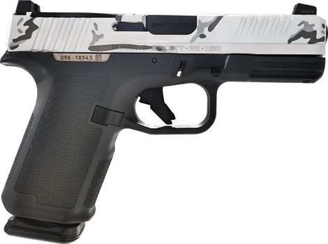 15-SHOT WHITE CAMO SLIDERUGER RXM 9MM LUGER 4" ADJ 