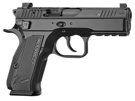 CZ-USA 91244 Shadow 2 Carry Carry Frame 9mm Luger 15+1 4" Black Steel Barrel, Black Serrated Slide, Black Aluminum Frame w/Beavertail & Picatinny Rail, Black Duralumin Grip