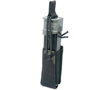 SINGLE PISTOL MAG POUCH W/BUNGEE RETENTION MULTICAM BLACK
