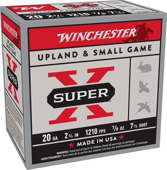 7/8OZ 7.5 1210FPS 250RD CASEWINCHESTER SUPER-X 20GA 2.75" 