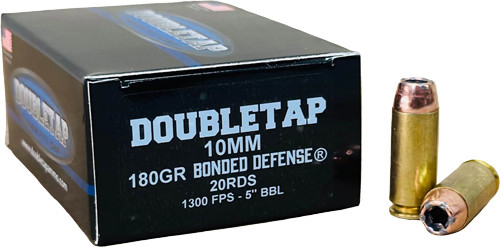 BONDED DEFENSE 20RD 50BX/CSDOUBLETAP 10MM 180GR JHP 