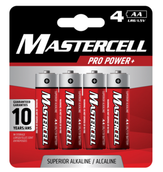 MASTERCELL ALKALINE AA 4 BATTERIES