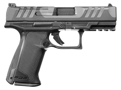 Walther Arms 2842734 PDP F-Series 9mm Luger 15+1 4" Black Steel Barrel, Black Optic Ready/Serrated Slide, Black Polymer Frame w/Picatinny Rail, Black Performance Duty Texture Grips, Ambidextrous      
