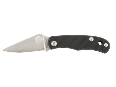 Spyderco C133GBKP Bug 1.27" Satin 12C27 Sandvik SS Blade, Black Textured G10 Handle