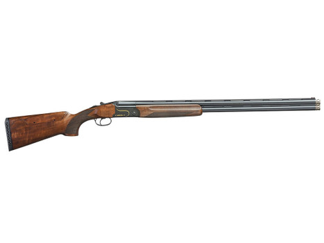 F.A.I.R. FRCRRAV1230 Carrera V 16 Gauge Break Open 3" 2rd 30" Black Over/Under Vent Rib Barrel, Black w/Gold Inlay Receiver, Walnut w/Adj Comb Stock, TechniChoke XP70 Choke System