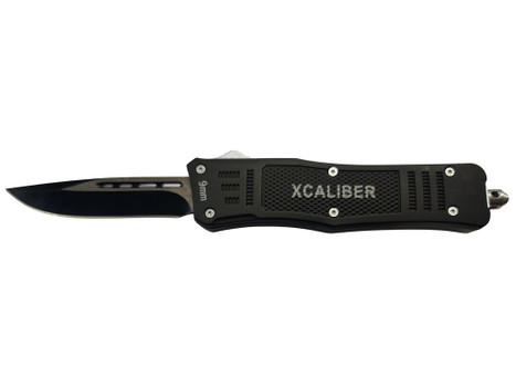 Xcaliber Knife Company 9mm Medium 3.25" OTF Drop Point 440C SS Blade, 4.64" Steel Handle