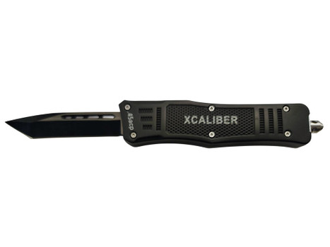 Xcaliber Knife Company 45 ACP 3.25" OTF Tanto Plain Black 440C SS Blade, 4.64" Steel Handle