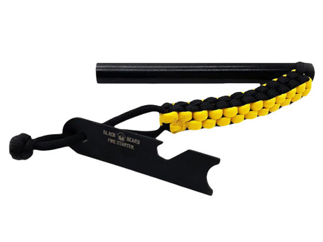 Black Beard Fire Starters FR Ferro Rod Black/Yellow 7' Long