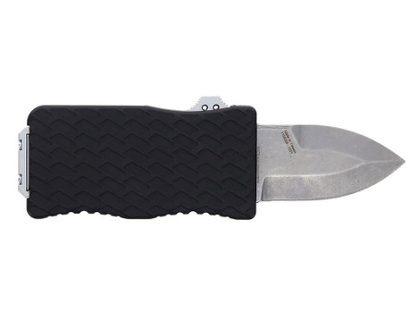 Schrade 1135969 Uproar Automatic Mini 1.90" OTF Dagger Plain Satin D2 Steel Blade, Black Textured Aluminum Handle
