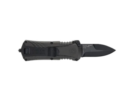 M&P Accessories 1219171 M&P Compact 1.90" OTF Plain Black Oxide Stainless Steel Blade, Gray/Black Aluminum Handle