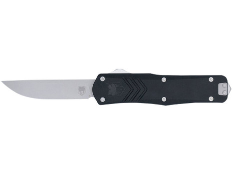 CobraTec Knives MBLKFSXGEN3DNS FS-X Gen III Medium 3" OTF Drop Point Plain Stonewashed D2 Steel Blade, 4.68" Aluminum Handle