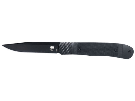 CobraTec Knives CTTHRG10BKO Trapper Small 3.13" Folding Plain 154CM SS Blade, 4.25" Black G10 Handle