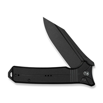 CIVIVI Neurohaptic Flipper & Button Lock Knife Black G10 Handle (3.74"" Black Stonewashed Nitro-V Blade) C23080-1