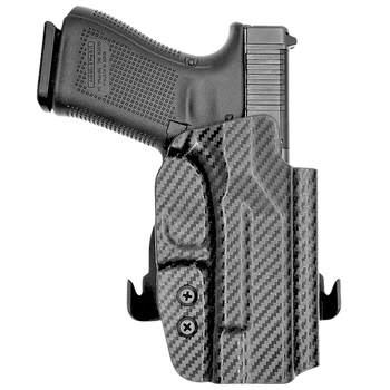 Rounded Gear GLK192332CFRHOWBPDL  Paddle Holster OWB Black Carbon Fiber Kydex Fits Glock 19 Right Hand                                                                                                  