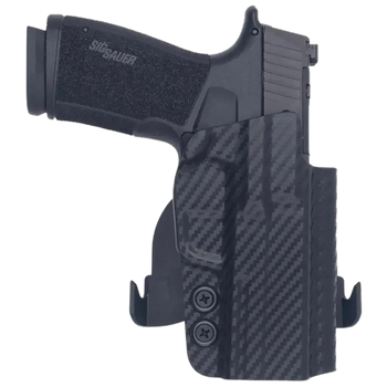 Rounded Gear SSRP365XMACROCFRHOW  Paddle Holster OWB Black Carbon Fiber Kydex Fits Sig Sauer P365 X-Macro Right Hand                                                                                    