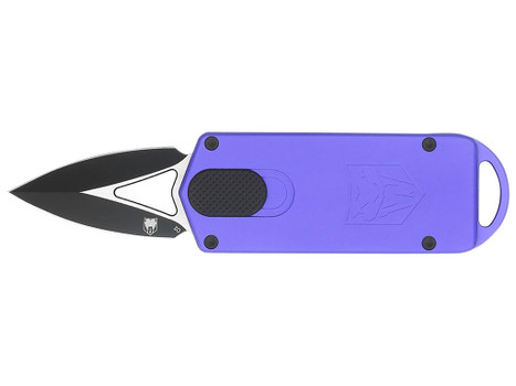 CobraTec Knives CTASPPUR ASP 1.94" OTF Dagger Plain D2 Steel Blade, 3.31" Purple Aluminum Handle