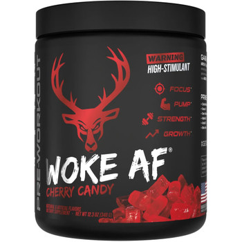 Bucked Up Woke AF Pre-Workout Cherry Hard Candy 30 Serving Tub