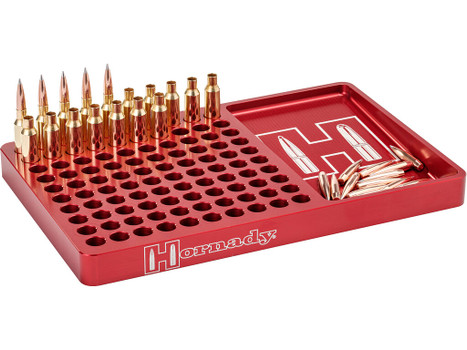 Hornady 480043 Reloading Block Red 308 Win/6.5 Creedmoor Aluminum Capacity 100rd