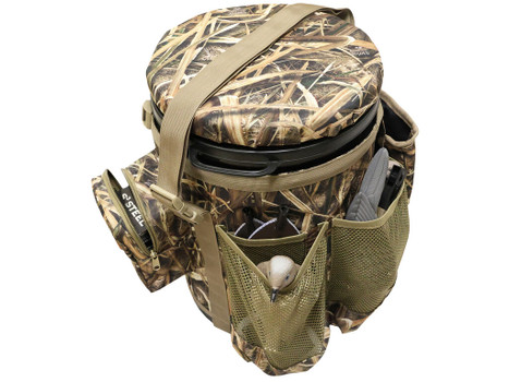 Mojo Outdoors HW2553 Dove Game Bucket Swivel Seat, Mossy Oak SGB Camo, Carry Strap