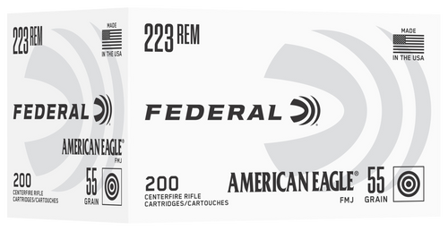 Federal AE223C American Eagle  223Rem 55gr Full Metal Jacket 200 Per Box/5 Case                                                                                                                         