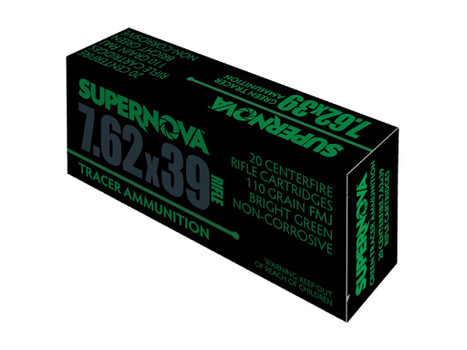 Supernova PMSN762G Green Tracer 7.62mm 110 gr Full Metal Jacket 20 Per Box/ 50 Cs