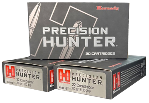 Hornady 83412 Precision Hunter  22 Creedmoor 80 gr ELD-X 20 Per Box/10 Cs                                                                                                                               