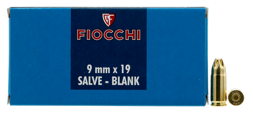 Fiocchi 9MMBLANK Pistol Blank 9mmLuger 50 Per Box/20 Case                                                                                                                                               
