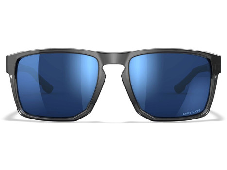 Wiley X AC6FND09 Founder Blue Mirror Lens Polycarbonate Gloss Crystal Dark Gray Frame