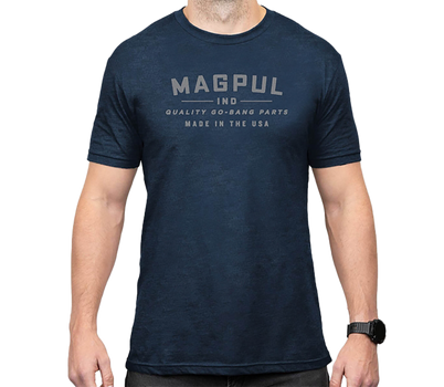 Magpul MAG1112-410-2XL Go Bang Parts  Navy Heather Cotton/Polyester Short Sleeve 2XL                                                                                                                    