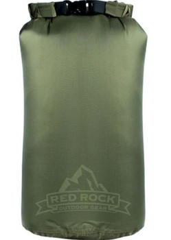 8 LITER WATERPROOF OD GREENRED ROCK ROLL TOP DRY BAG 