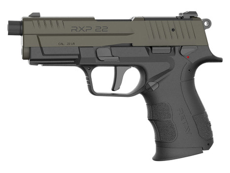 Retay USA RXP22BLKODSL13TH RXP 22 LR 13+1 4" Threaded Barrel, OD Green Cerakote Optic Ready/Serrated Slide, Black Cerakote Polymer Frame w/Accessory Rail, RMR/RMSc Footprint