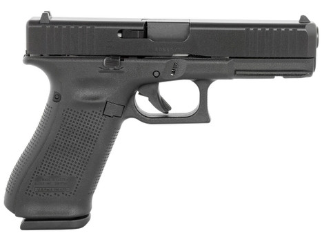 Glock PV1750203 G17 V Standard Frame 9mm Luger 17+1 4.49" Black GMB Barrel, Black nDLC Steel Serrated Slide Black Polymer Frame w/Accessory Rail, Textured Polymer Grip, Ambidextrous
