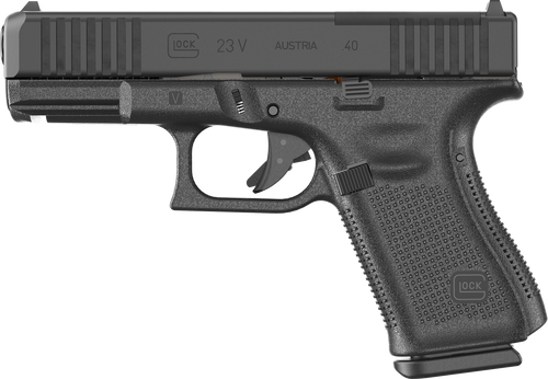 Glock PV2350201MOS G23 V MOS 40 S&W 10+1 4.02" Black GMB Barrel, Black nDLC Steel Optic Ready/Serrated Slide, Black Polymer Frame w/Accessory Rail, Interchangeable Backstrap Grip, Ambidextrous        