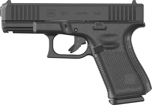 Glock PV1950203 G19 V Compact 9mm Luger 15+1 4.02" Black Barrel & Steel Serrated Slide, Black Polymer Frame w/Accessory Rail, Interchangeable Backstrap                                                 