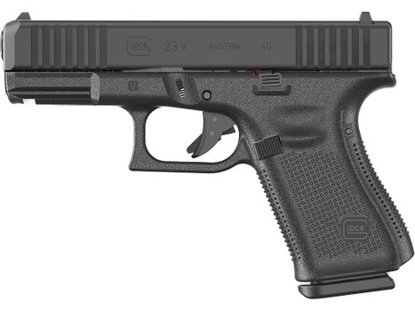 Glock PV2350203 G23 V 40 S&W 13+1 4.02" Black GMB Barrel, Black nDLC Steel Serrated Slide, Black Polymer Frame w/Accessory Rail, Interchangeable Backstrap Grip, Ambidextrous