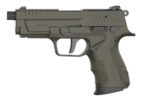 Retay USA RXP22OD13TH RXP  22 LR 13+1 4" Black Threaded Barrel, OD Green Cerakote RMR/RMSc Optic Ready/Serrated Slide, OD Green Cerakote Polymer Frame w/Accessory Rail, Textured Grip                  