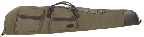 Heritage Cases 54148 North Platte Rifle Case 48" Olive Cotton Canvas w/ Leather Trim & Brushed Tricot Lining                                                                                            