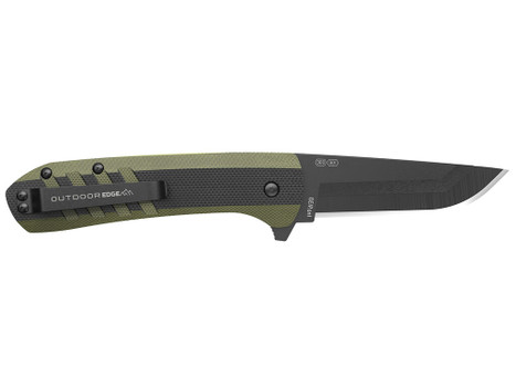 Outdoor Edge VX430BC Razor VX4 3" Folding Plain Black/Green