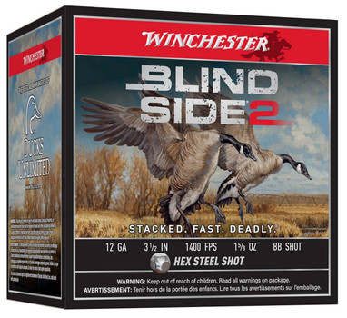 Winchester Ammo XBS12LBB Blind Side 2  12 Gauge 3.50 1 58 oz BB Shot 25 Per Box 10 Case UPC: 020892026964