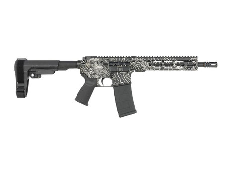 Shark Coast Tactical SCC07312TOPO-P Topography 5.56 NATO 30+1 10.50" Black Nitride Threaded Barrel, Aluminum Receiver w/Picatinny Rail, M-LOK Handguard, Black Polymer SB Tactical SBA3 Brace, Polymer