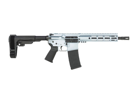 Shark Coast Tactical SCC07114AGC-P Arctic Gun Candy 5.56 NATO 30+1 10.50" Black Nitride Threaded Barrel, Aluminum Receiver w/Picatinny Rail, M-LOK Handguard, SB Tactical SBA3 Brace, Polymer Grip
