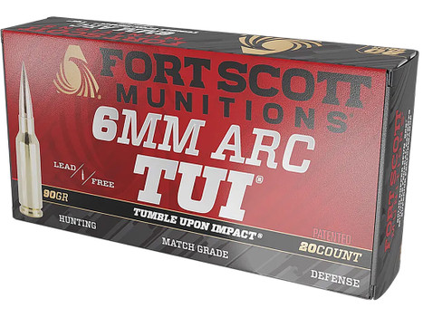 Fort Scott Munitions 6ARC-090-SCV2 Tumble Upon Impact (TUI) 6ARC 90gr Solid Copper Spun 20 Per Box/10 Case