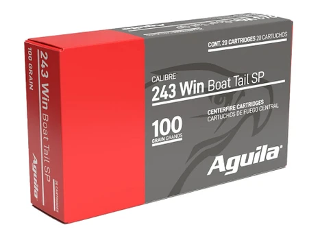 Aguila 8047AG 243Win 100gr InterLock Boat Tail Soft Point 20 Per Box/10 Case