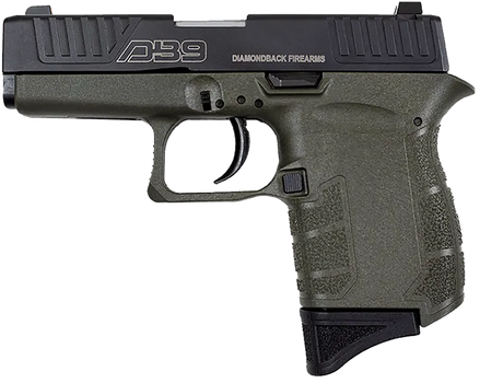 Diamondback DB0200P101 DB9 Gen4 Micro-Compact Frame 9mm Luger 6+1, 3.10" Stainless Steel Barrel, Black Nitride Serrated Stainless Steel Slide, OD Green Polymer Frame & Grip                            