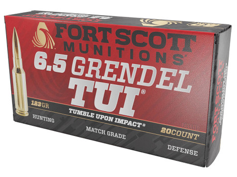 Fort Scott Munitions 65GR123SCV2 Tumble Upon Impact (TUI) Rifle 6.5Grendel 123gr Solid Copper Spun 20 Per Box/10 Case