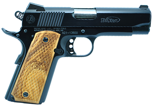 TriStar 85624 American Classic Commander 1911 9mm Luger 9+1 4.25" Stainless Steel Barrel, Blued Steel Serrated Slide, Blued Steel Frame w/Beavertail, Wood Grip, Right Hand                             